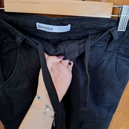 Cargo Panasonic pants Bershka black size S like new