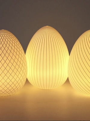 3D Printed Easter Egg Tealight Lantern Set New, Minimal Design