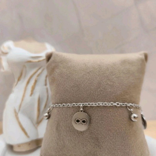 Steel hand chain new, silver, 20 cm