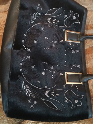 Women's handbag new, black with silver details