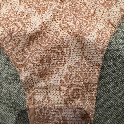 Jacqlyn Luxury Swimwear bikini size M new, beige and gold