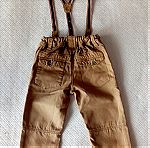  H&M βρεφικο βαμβακερο παντελονι με τιραντεςν 12 - 18 μηνων