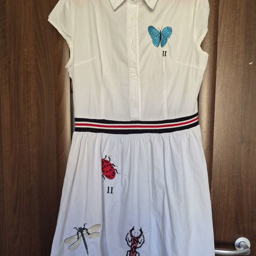Djofra dress like new, size M, white with embroidery