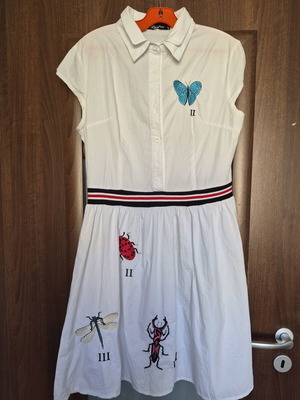 Djofra dress like new, size M, white with embroidery