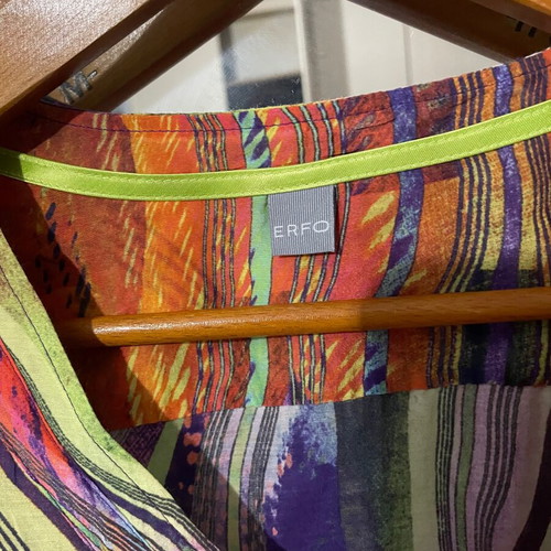 Erfo shirt tunic with psychedelic patterns like new, multicolor, size 44