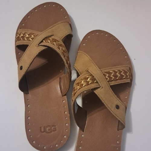 Ugg Lexia leather slippers, size 40, brown