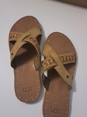 Ugg Lexia leather slippers, size 40, brown