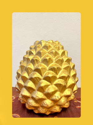 Large Ceramic Pinecone Vase Gold Premium Finish 24cm New