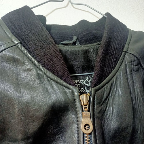 Rover & Lakes bomber jacket used, black leather, size 58