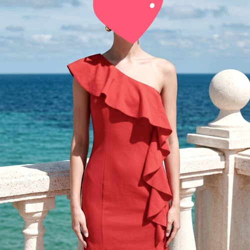 Red One-shoulder Party Dress Warehouse used, size S