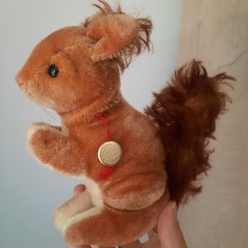 Hermann Teddy Original mohair squirrel plush toy, vintage