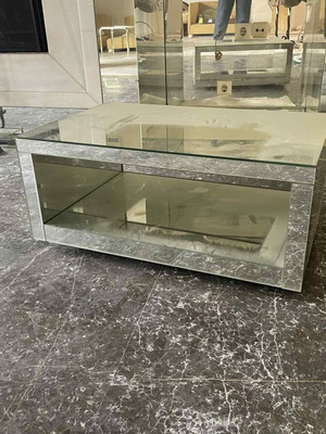 Mirror TV furniture like new with wheels and shelf
