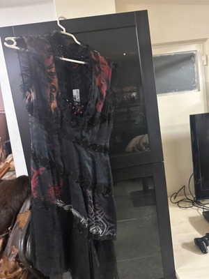 Φόρεμα με πριντ οίκου Kathy Heyndels αφόρετο, μαύρο, μέγεθος S