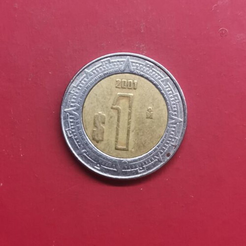Mexican peso 1 coin 2001 used