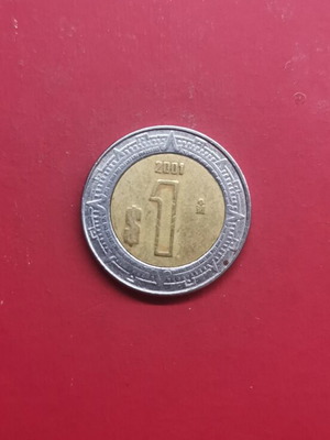 Mexican peso 1 coin 2001 used
