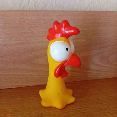 Rubber chicken toy like new, height 11.5 cm