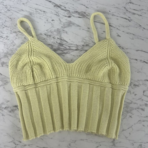 Crop Top knitted, like new, yellow, fits XS