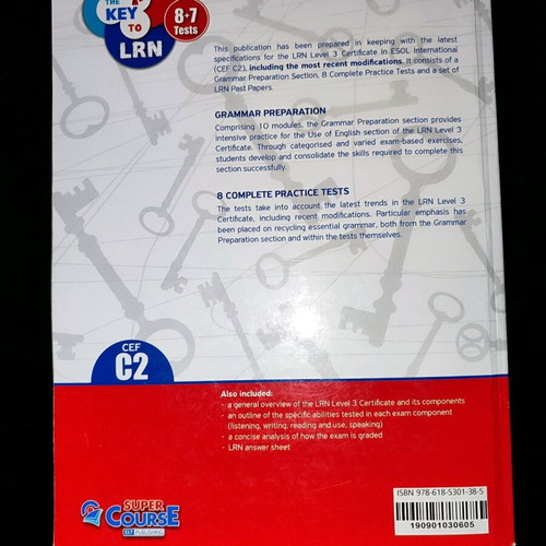 The Key to LRN CEF C2 Grammar Preparation like new