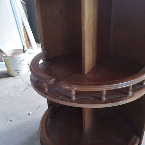 Round bar new with wheels, solid wood, height 86 cm