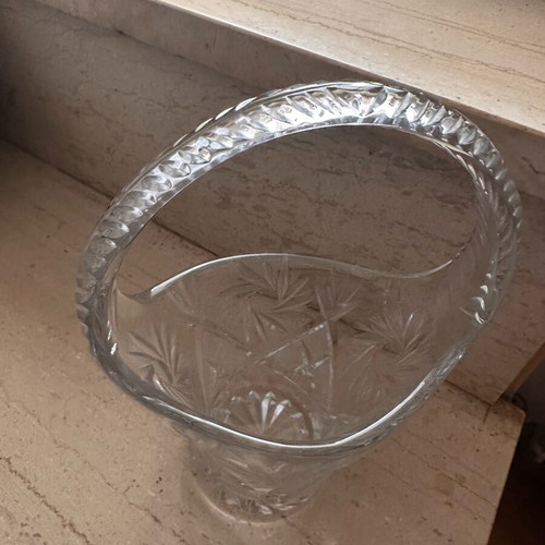 Bohemian crystal carved like new, vintage decorative piece from Bohemia