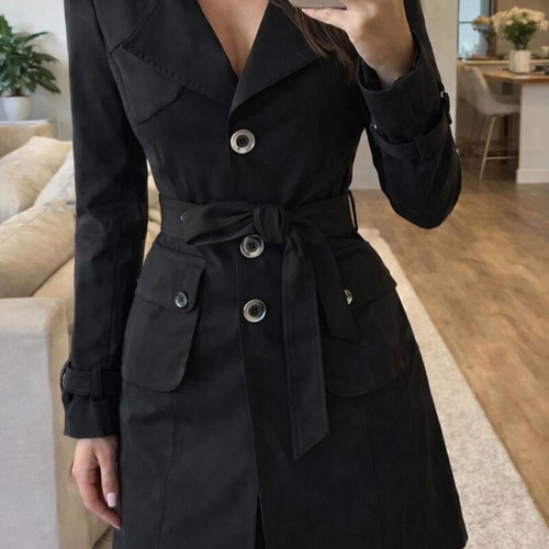 Black CAM Trench Coat size M like new