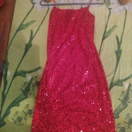 Red sequin evening dress, Judah Club, size M