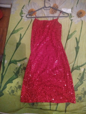 Red sequin evening dress, Judah Club, size M