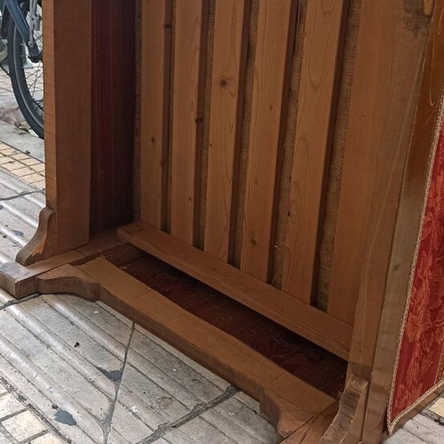 Interwar armchair used with fabric and varnish wear