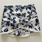 White skort with blue floral pattern