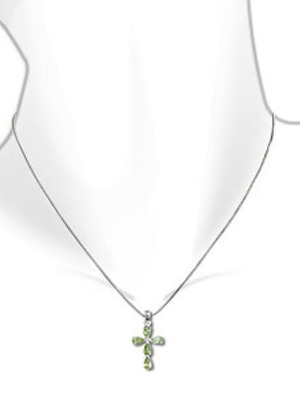 Silver 925 cross with peridot new