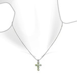 Silver 925 cross with peridot new