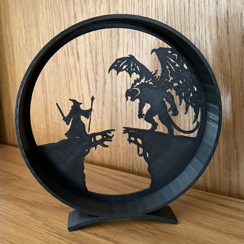 Lord of the Rings decorative 3D printed figurine with black PLA