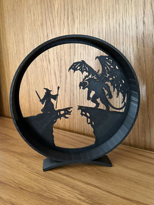 Lord of the Rings decorative 3D printed figurine with black PLA