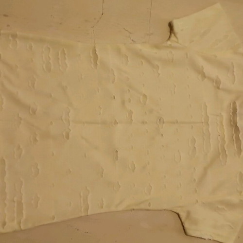 Vanity t-shirt for 10-year-old girl used, yellow with butterflies and ripped style