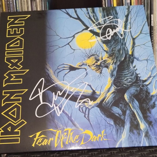 Iron Maiden Fear Of The Dark 2LP signed, near mint metal album