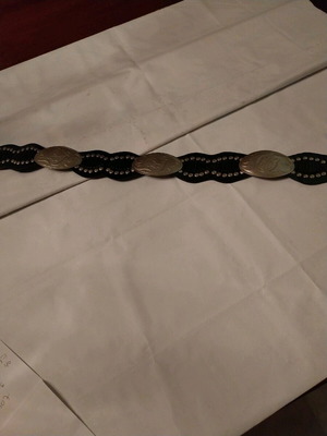 Ζώνη Ethnic μαύρη με μεταλλικά στοιχεία