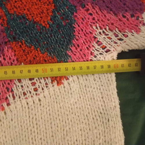 Zara Knit knitted sweater used, size L, white multicolor