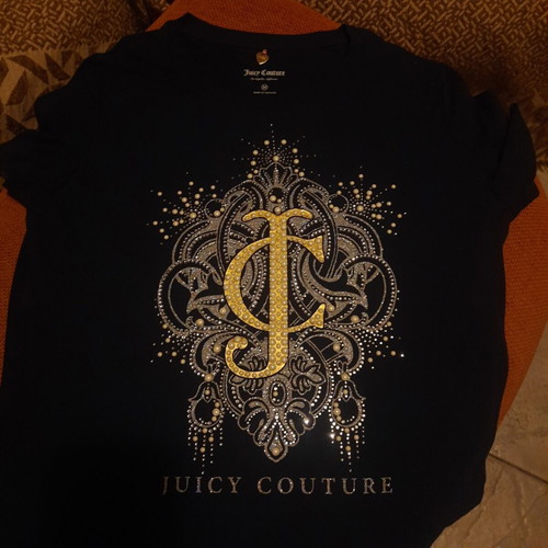 Juicy Couture blouse, blue with gold details, size M