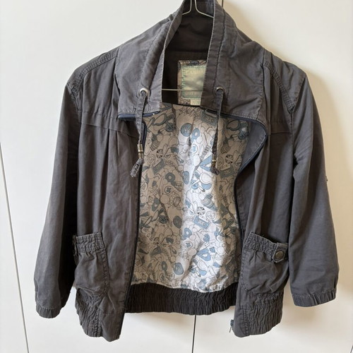 Bershka Grey Thin Jacket With 3/4 Sleeves Like New