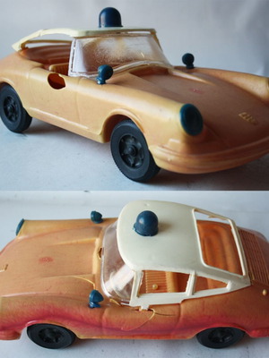 Πλαστικό Porsche 911 αυτοκίνητο ελληνικό, 28εκ, δεκαετίας 1970, με σπάσιμο