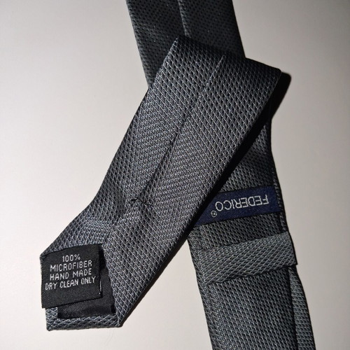 Federico tie with pocket square new, gray graphite