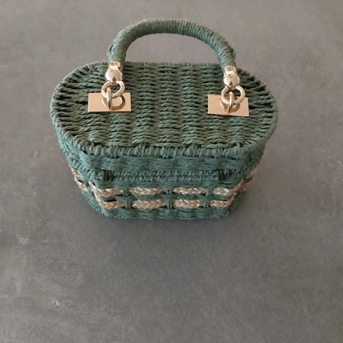 Straw bag Bag to Bag new, beige and green