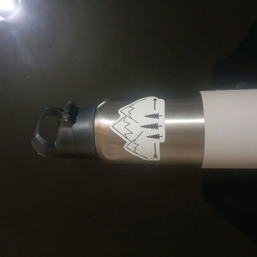 Thermos bottle used, steel with plastic cap and safety lock
