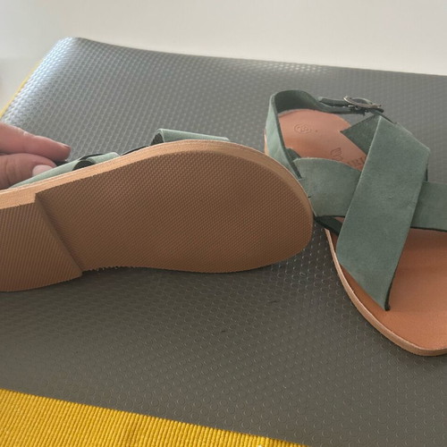 Tsakiris kids sandals handmade new, green, size 28