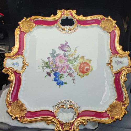 Porcelain plate rare Rococo style like new, Germany 1920-1949