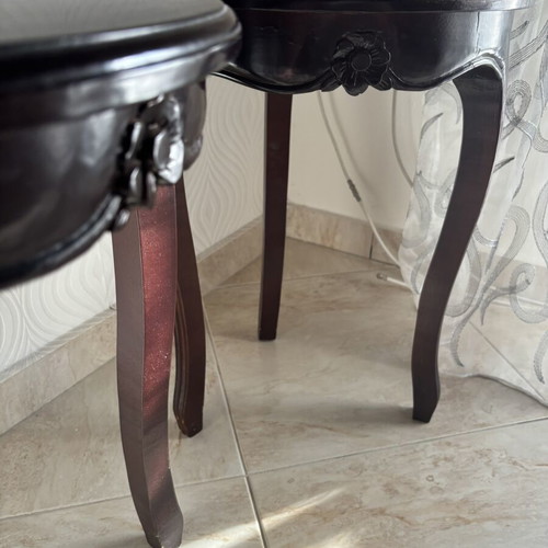 Vintage wooden carved coffee tables set of 2 from 1980 like new