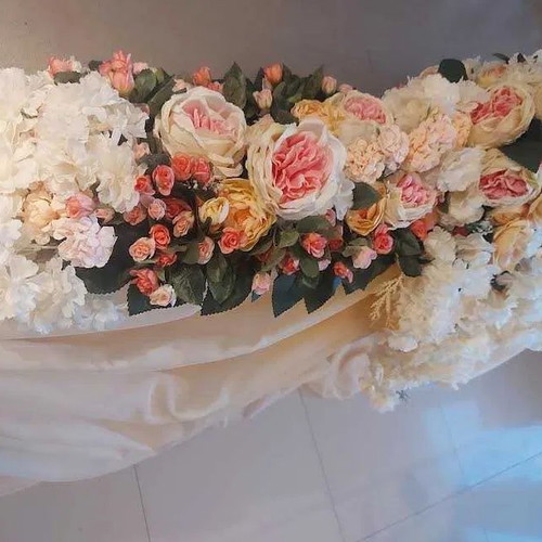 Wedding table decoration custom made with artificial flowers