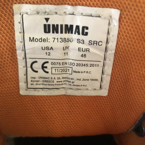 Unimac S3 men's safety work shoes used, black-orange, size 46