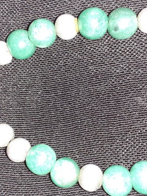 Silver pendant necklace used, replica of Theban coin with aventurine