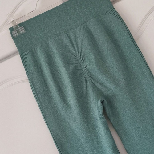 Seamless sports leggings petrol high waisted scrunch butt one size new